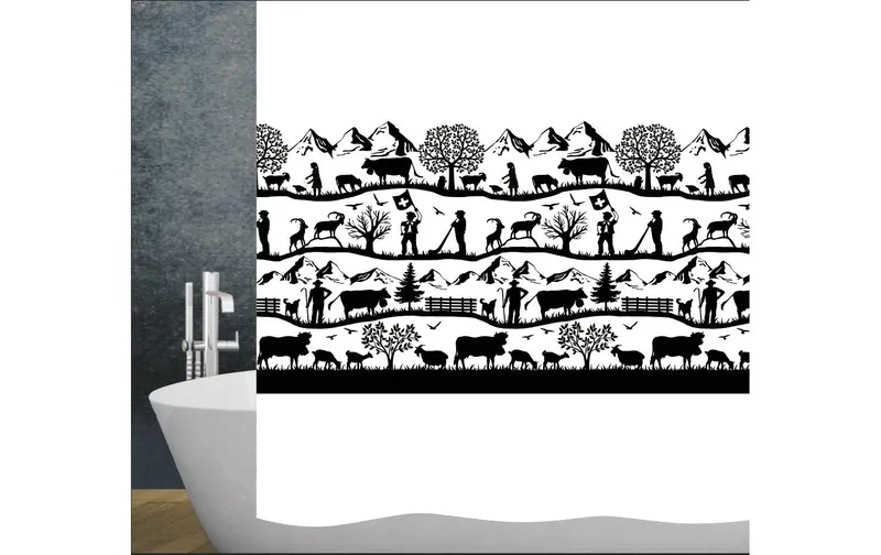 diaqua® Duschvorhang Swiss Dreams 120 x 200 cm, noir/blanc