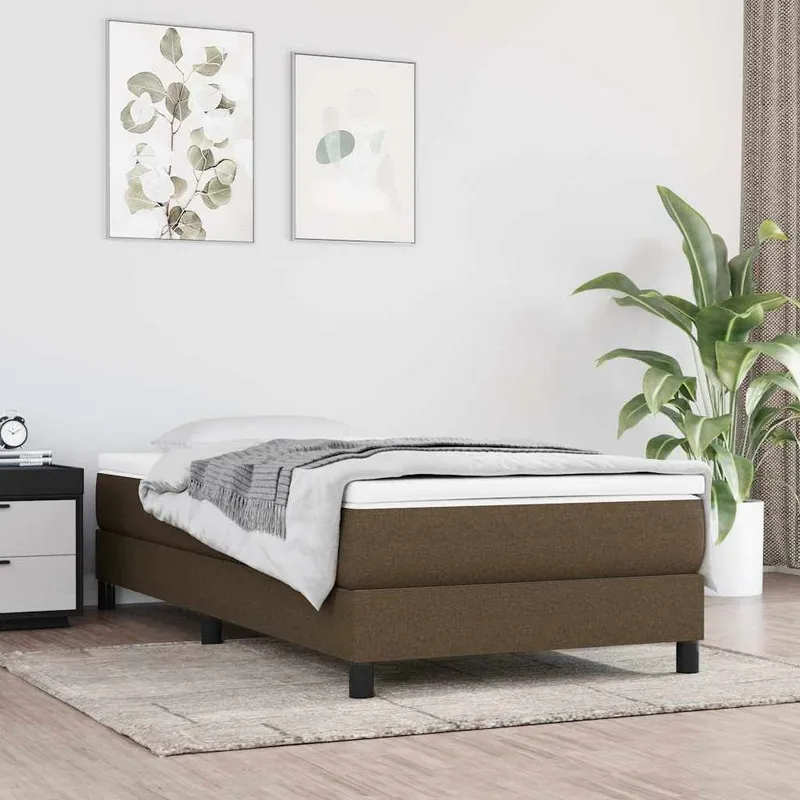 letto boxspringgestell Dunkelbraun 80x200 cm tessuto