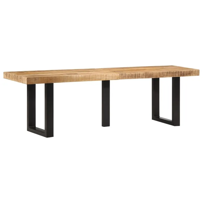 Bank 160 cm Raues Mangoholz e acciaio