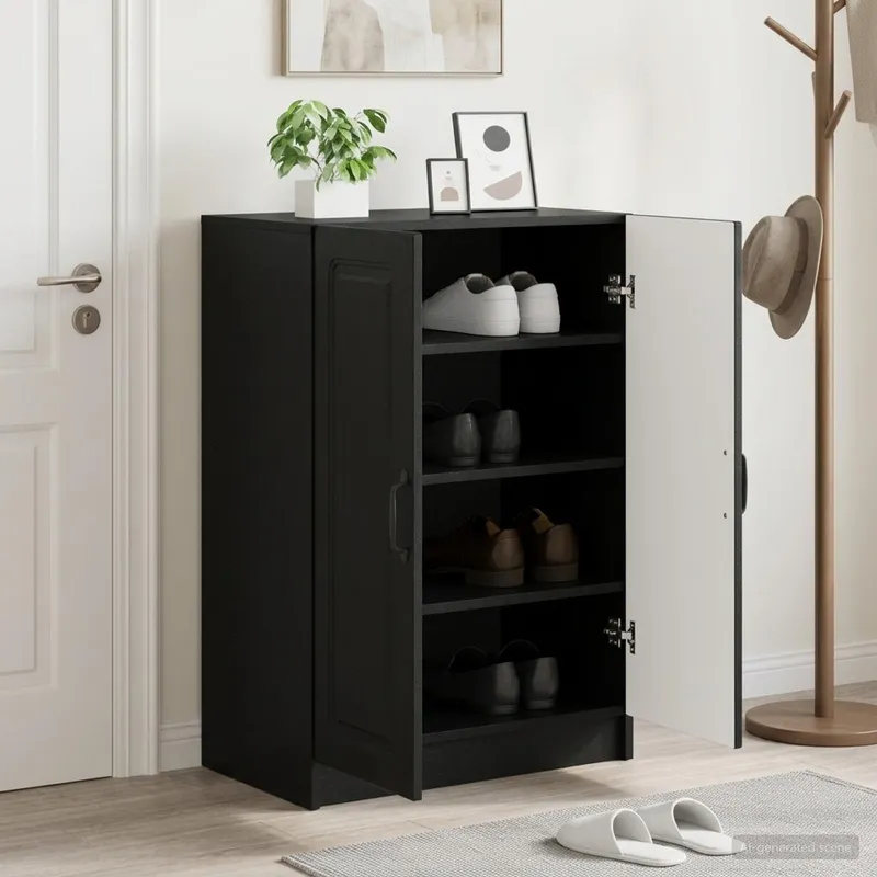 Schuhschrank UTRECHT 59,5 x 39,5 x 87 cm engineered wood black