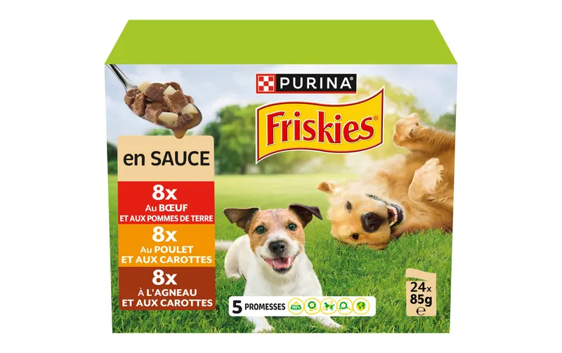 Purina Friskies Nassfutter Adult con Rind, Huhn, Lamm in Sauce 24 x 85 g