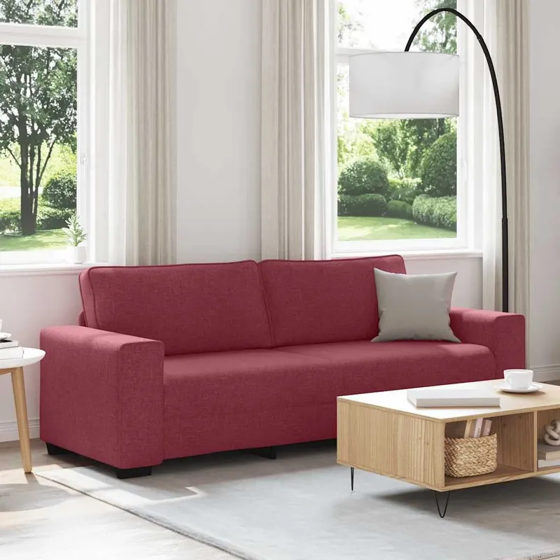 3-Sitzer-Sofa Weinrot 220x77x82 cm tessuto