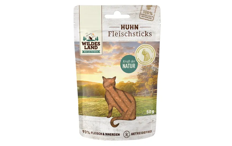 Wildes Land Katzen-Snack Huhn Pur Sticks 50 g