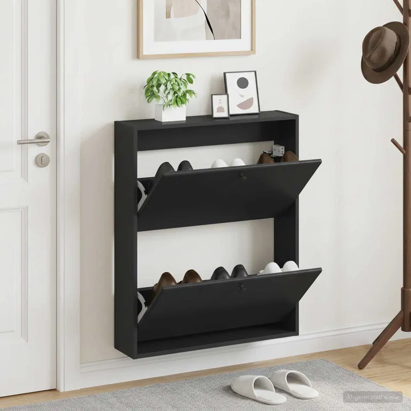 Wandmontierter Schuhschrank BREDA 71 x 17 x 86 cm engineered wood