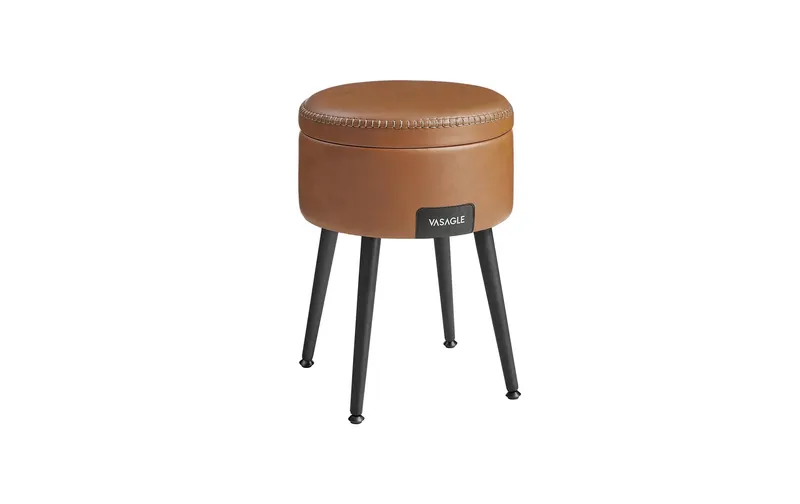 VASAGLE Hocker mit Stauraum Sperrholz, Braun
