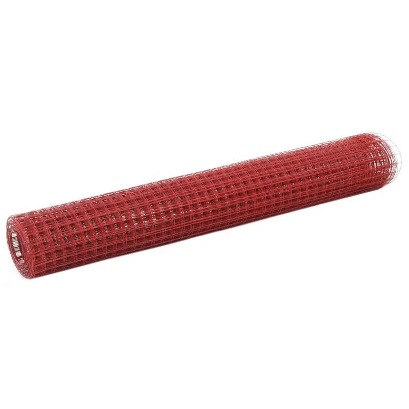Drahtzaun Stahl mit PVC-Beschichtung 25x1 m red