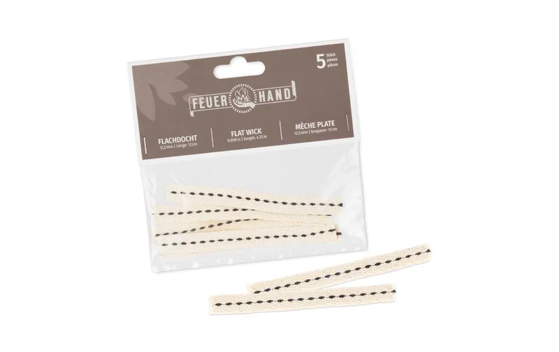 Feuerhand Flachdocht, 1.25 x 12 cm, 5 pezzi