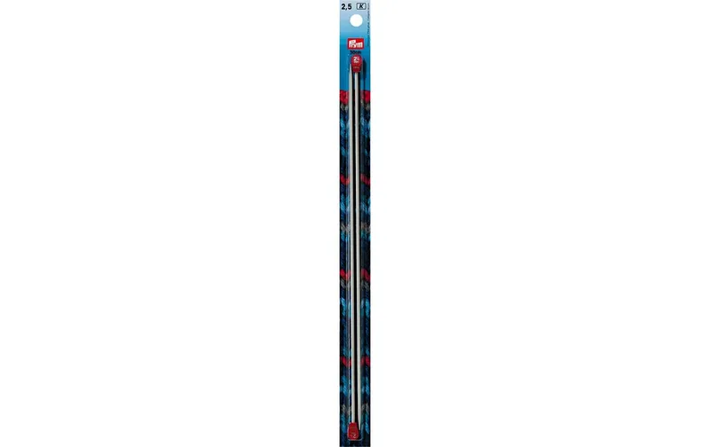 Prym Jackenstricknadel Alu, gris 2.50 mm, 30 cm, Karte 2 pièces