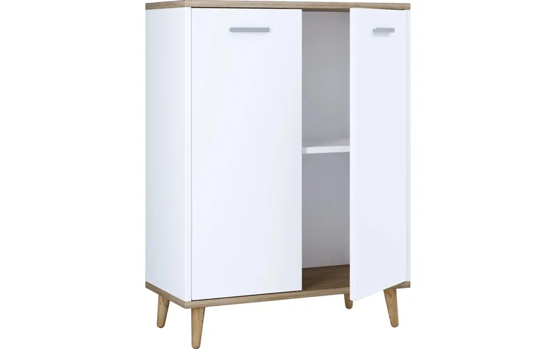 VCM chest of drawers Landos 60 x 81.4 cm, white/Honig-Eiche