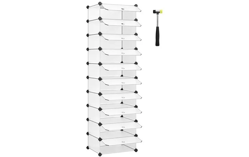 Songmics Schuhschrank 43 cm x 173 cm, nero/bianco