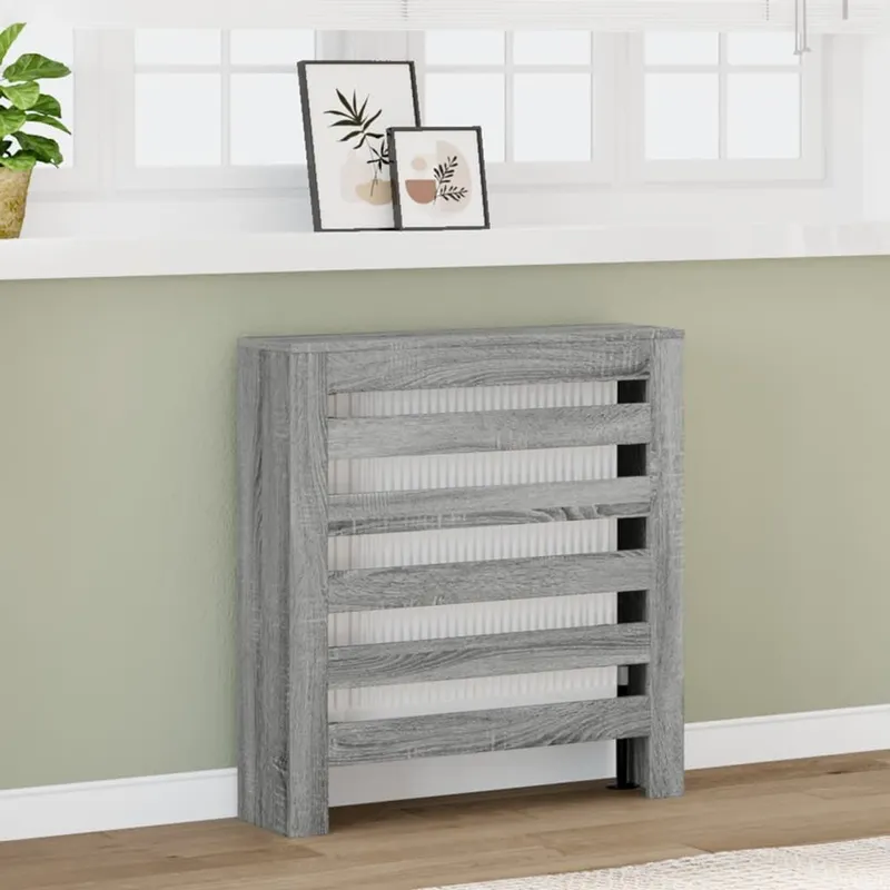 Heizkörperverkleidung grigio Sonoma 78x20x82 cm derivato del legno