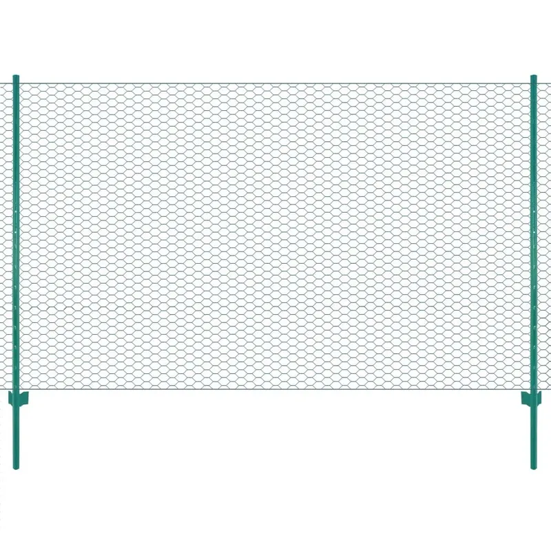 Maschendrahtzaun mit Pfosten Stahl 25 x 2 m Grün