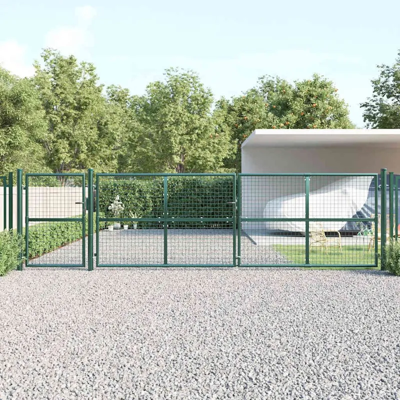 Maschen-Gartentor verde 500x125 cm Verzinkter Stahl