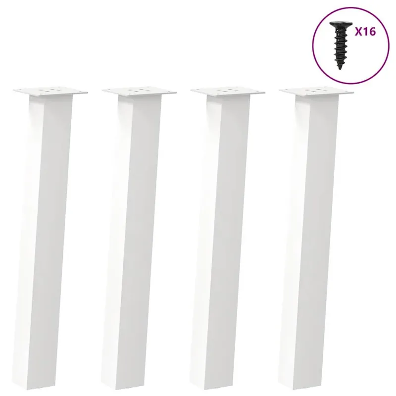 tavolo consollebeine 4 Stk. bianco 72 cm Stahl