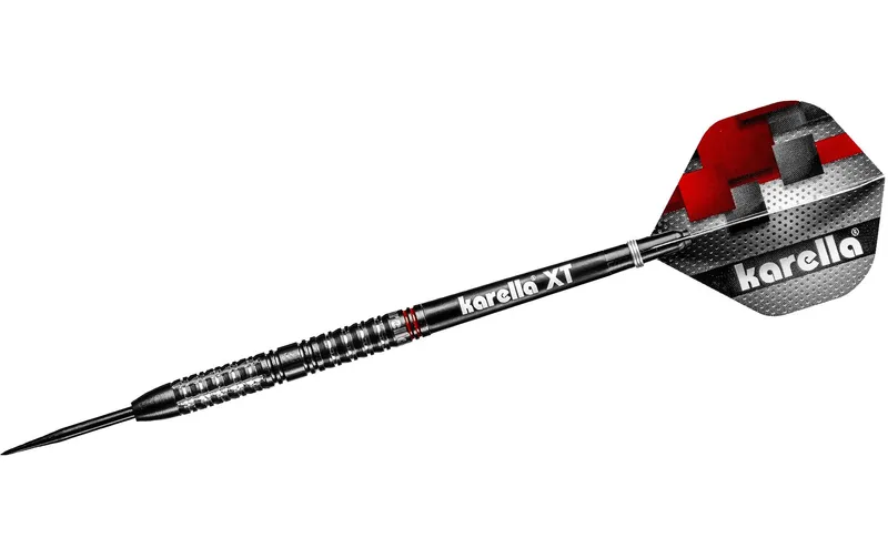 Karella Dartpfeile Steeldart SuperDrive 22g, 3 Stück – Schwarz