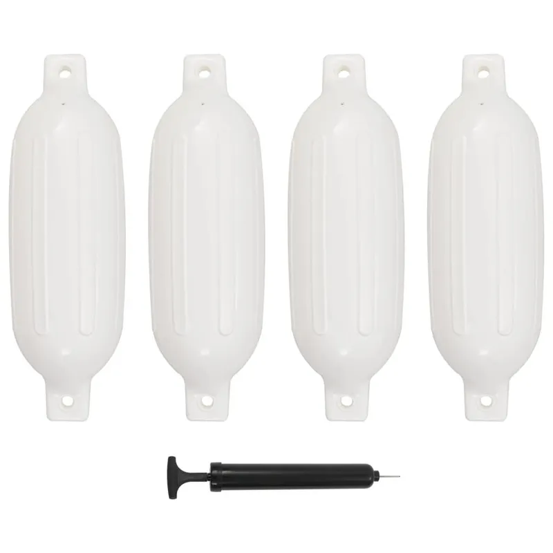 Pare-choc de bateau 4 pcs blanc Ø 16x58 cm PVC