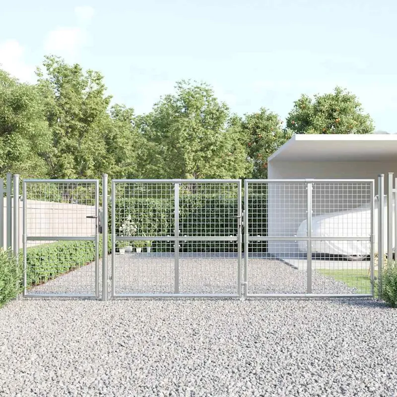 Maschen-Gartentor Silber 400x125 cm Verzinkter Stahl