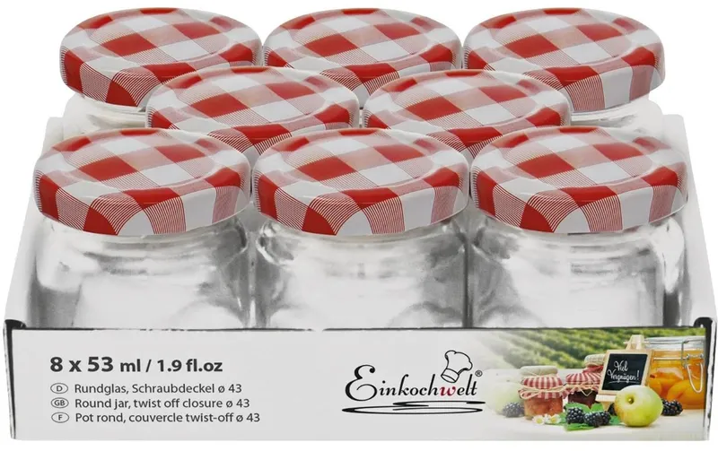 Einkochwelt Einmachglass 8 pieces, 53 ml, Ø 43 mm