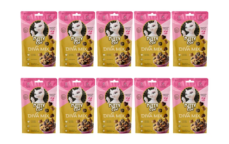 KITTY Cat Katzen-Snack KittyCat Diva Mix Trio Mix Feisch 10 x 60 g