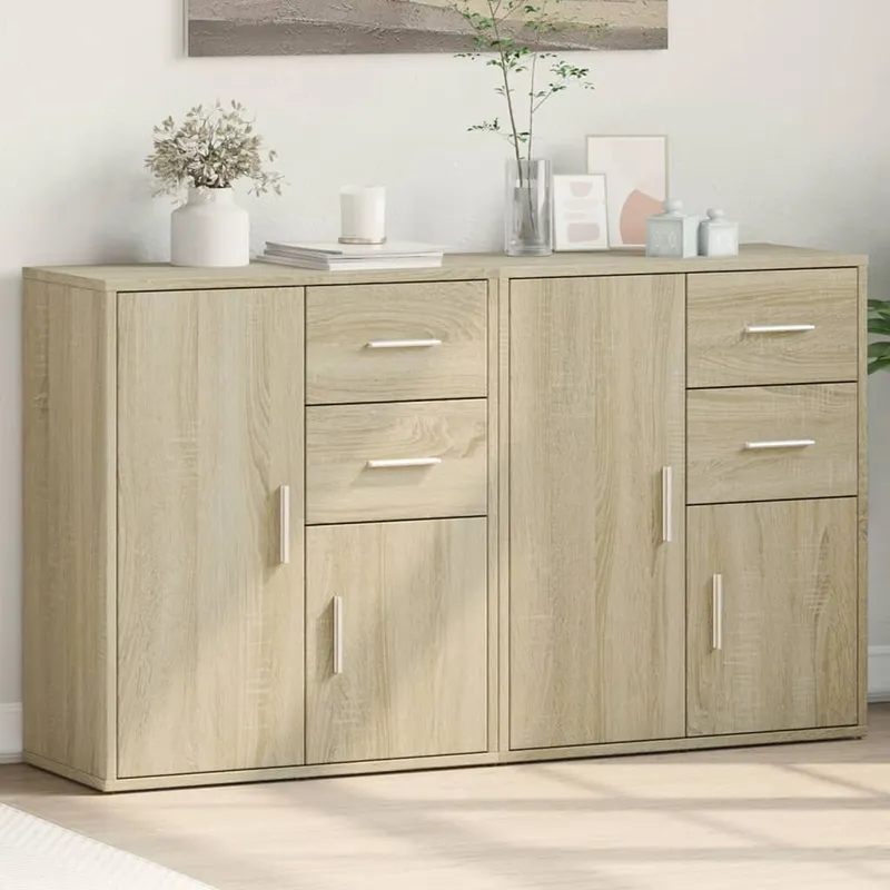 Sideboards 2 Stk. Sonoma-Eiche 60x31x70 cm derivato del legno