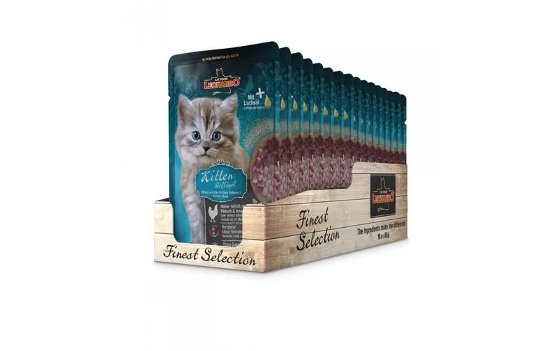 Leonardo Cat Food Nassfutter Kitten Geflügel, 16 x 85 g