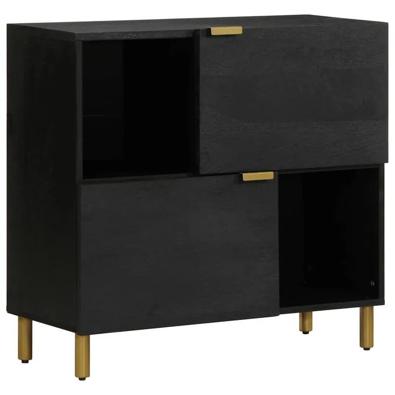 Sideboard nero 80x33x75 cm derivato del legno