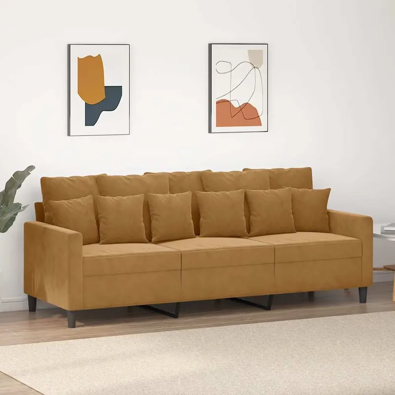 3-Sitzer-Sofa marrone 180 cm Samt