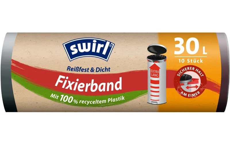 Swirl sacs poubelle mit elastischem Zugband 30 l, 10 pièces