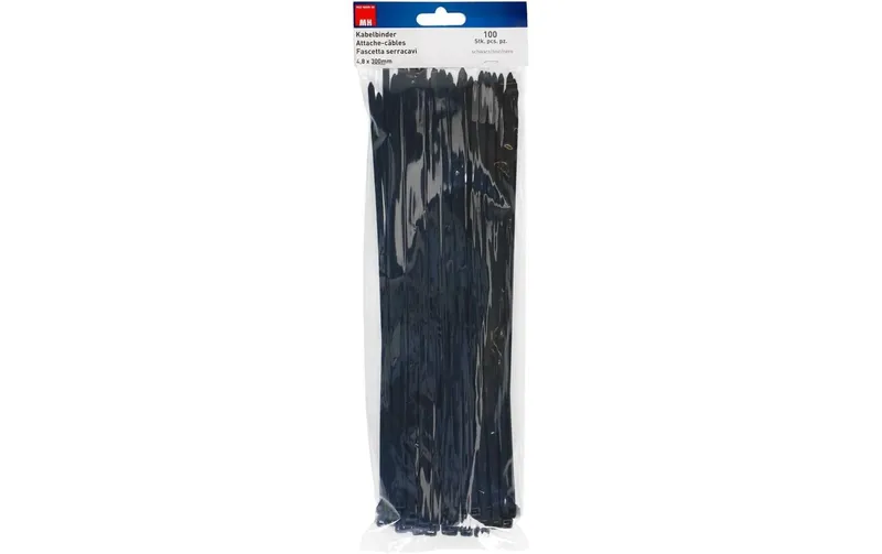 Max Hauri Kabelbinder 100 pièces noir 300 mm x 4.5 mm