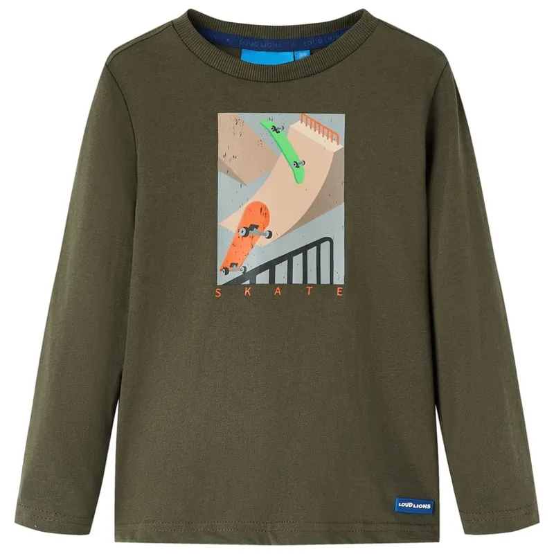T-shirt enfants à manches longues kaki 104