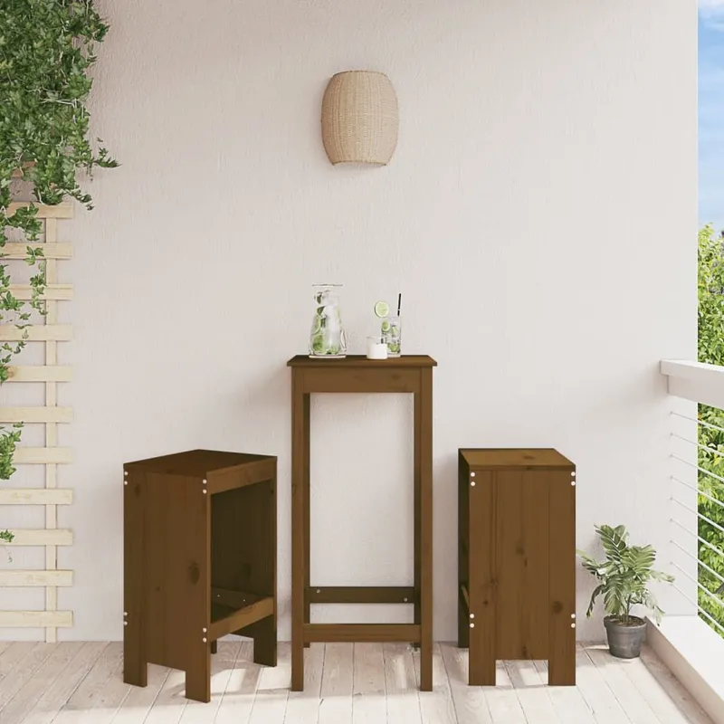 Barhocker 2 Stk. Honigbraun 40x36x75 cm legno massiccio pino