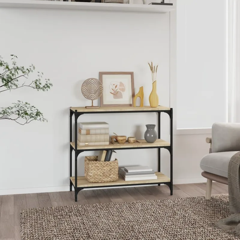 Bücherregal Sonoma-Eiche 80x33x70,5 cm Holzwerkstoff und Stahl