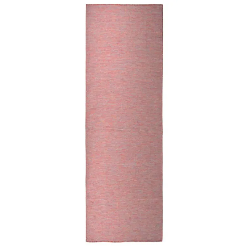 Tapis à tissage plat d'extérieur 80x250 cm Rouge