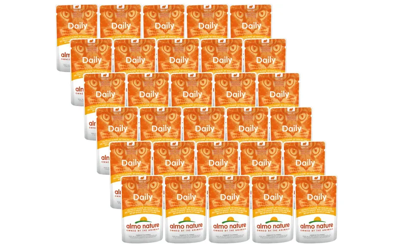 Almo Nature Nassfutter Daily avec Huhn et Lachs, 30 x 70 g