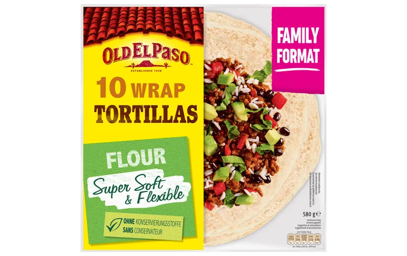 Old El Paso Family Wrap Tortillas 10 pezzi