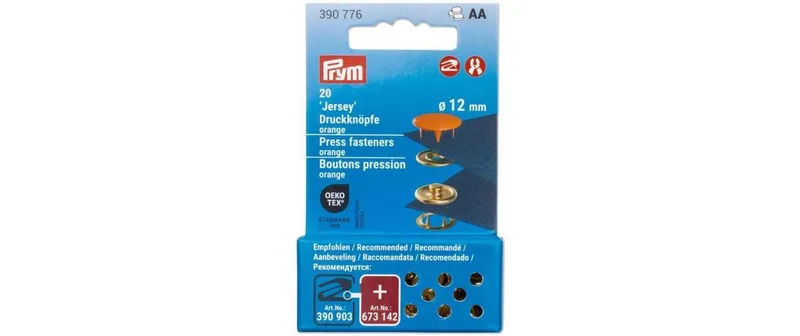 Prym Druckknöpfe Jersey 12 mm, Orange