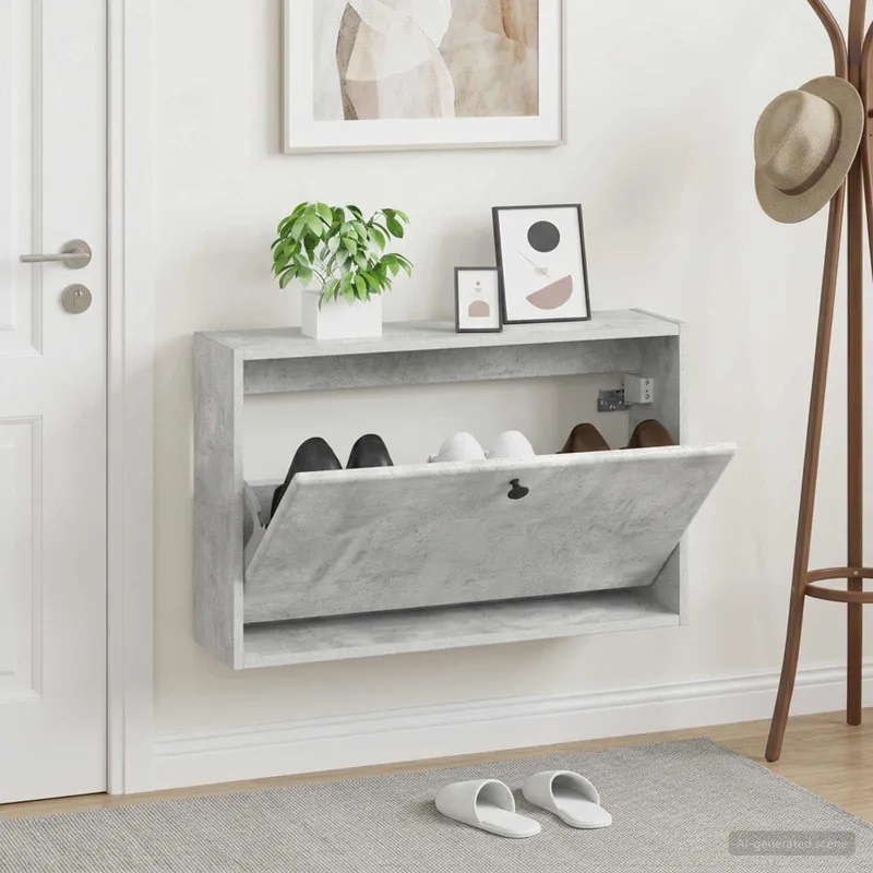 Wandmontierter Schuhschrank BREDA 71 x 17 x 43 cm derivato del legno