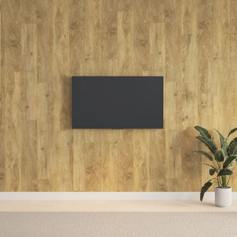 Panneaux muraux Aspect bois Marron PVC 2,06 m²