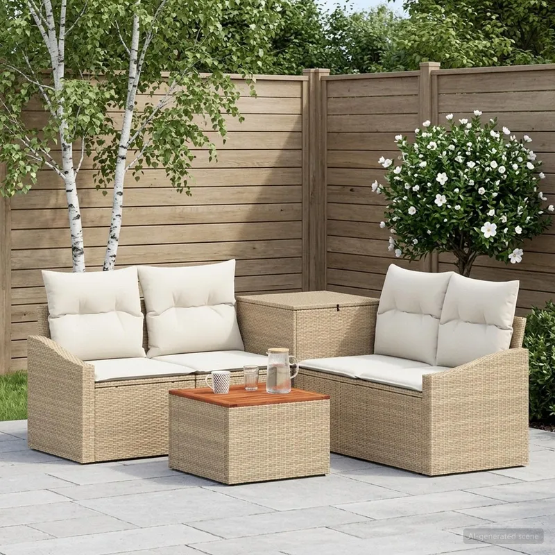 Ensemble de Canapés 6 pc Beige et blanc crème