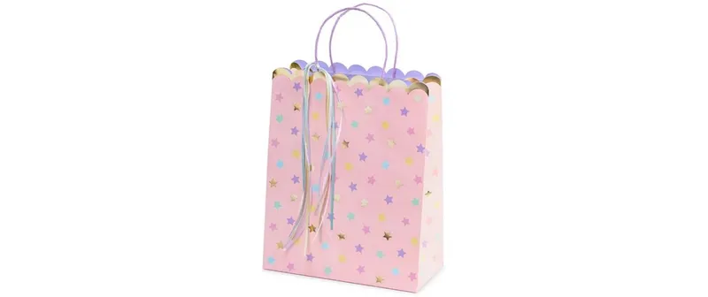 Partydeco Geschenktüte Sterne 26 x 32 x 13 cm, 1 pezzi