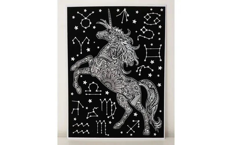 Tataruga Malset Samtbild Einhorn A3