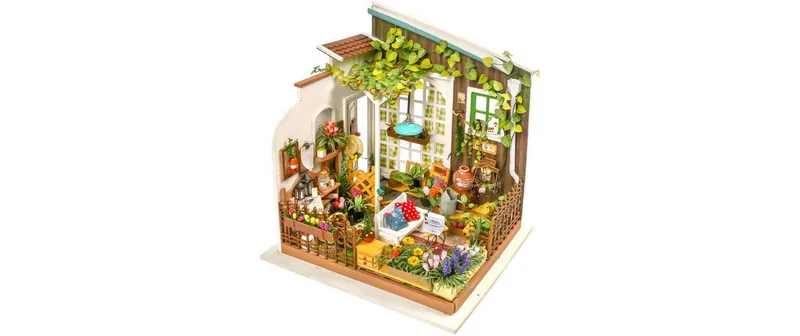 Rolife Bausatz Miller's flower house Holzbausatz con LED