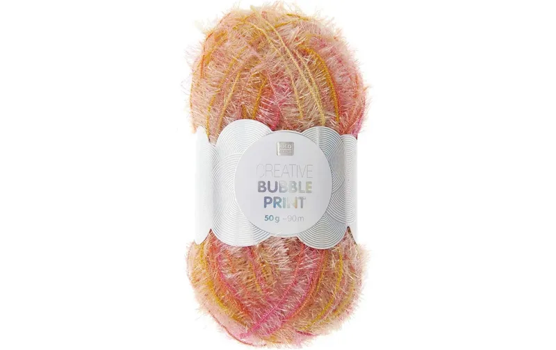 Rico Design Wolle Creative Bubble Print 50 g, Hellorange; multicolore