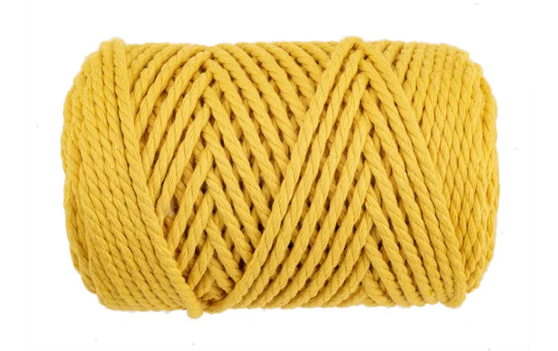 Glorex Wolle Makramee Rope gedreht 63 m x 3 mm, 250g, Senfgelb