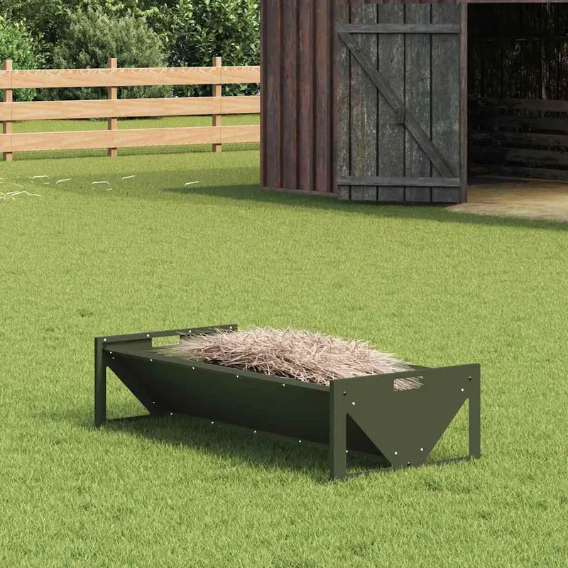 Futtertröge für Nutztiere Olivgrün 108 x 50 x 28 cm 10 kg
