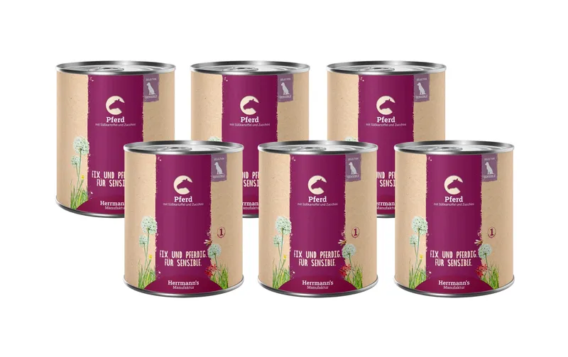 Herrmann's Nassfutter Pferd mit Süsskartoffel und Zucchini 6 x 800 g