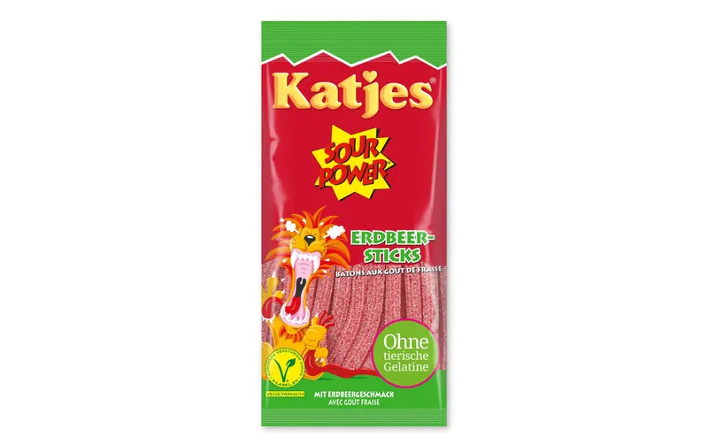 Katjes Sour Power Erdbeer Sticks 100 g