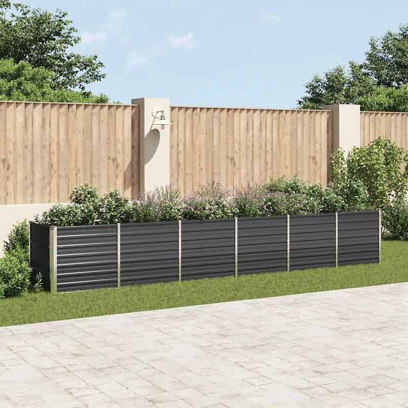Garten-Hochbeet Verzinkter Stahl 480x80x77 cm antracite