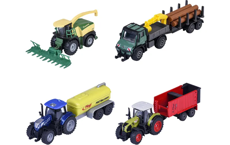Majorette Farm Trailer, 4-sort. Kunsttissu Metall mehrfarbig