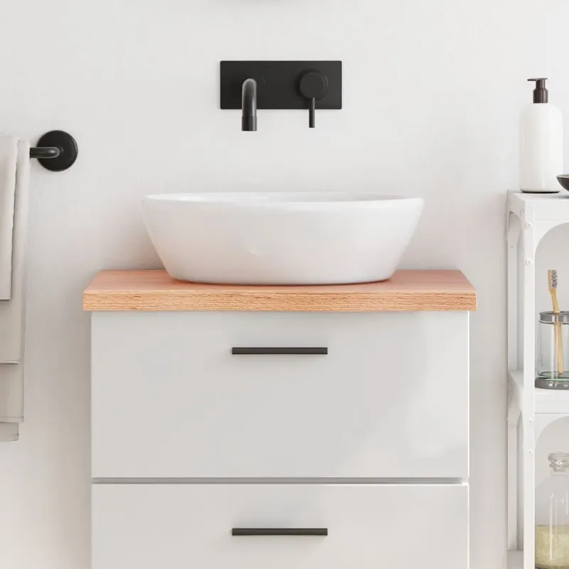 Comptoir de salle de bain marron 60x30x(2-4) cm bois traité